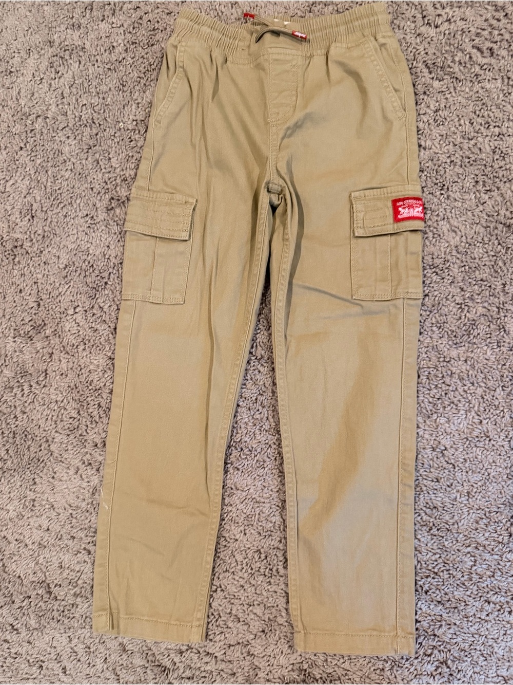 Levi's Boys Khaki Cargo Pants with Patch Detail